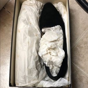 Donna Karan Black Suede Flats